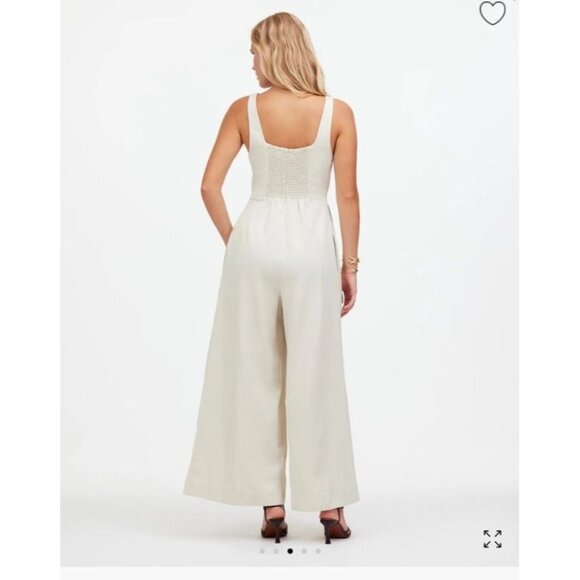 Madewell Wide-Leg Tank Jumpsuit Drapey Twill Size 8  Muted Stone Color NWT - Picture 9 of 10